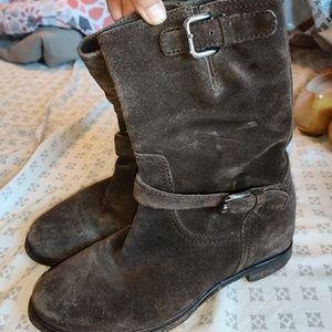 Prada Sport Brown Suede Mid-Calf Boots